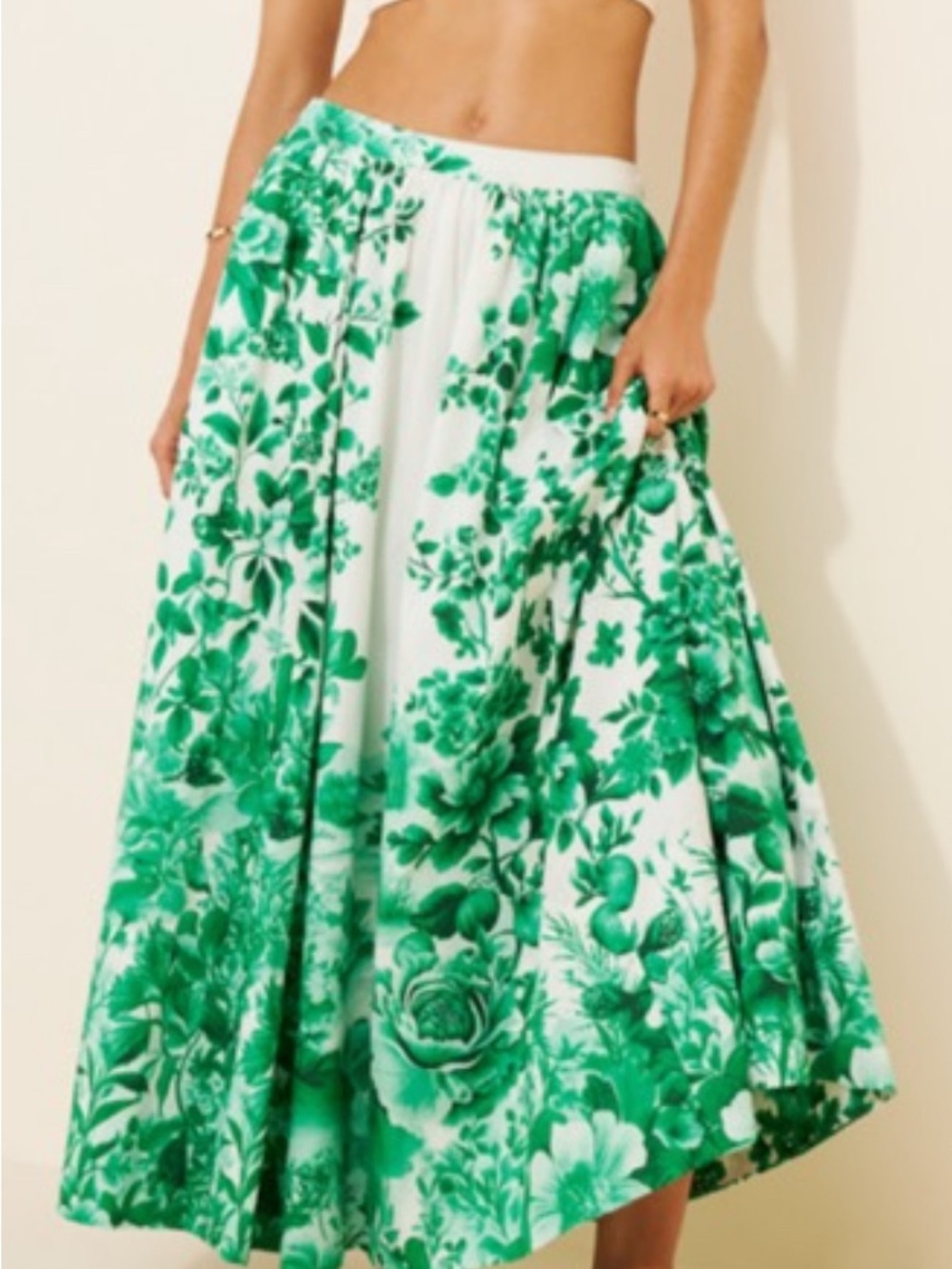Anthropologie Maeve Jacie Poplin printed maxi skirt